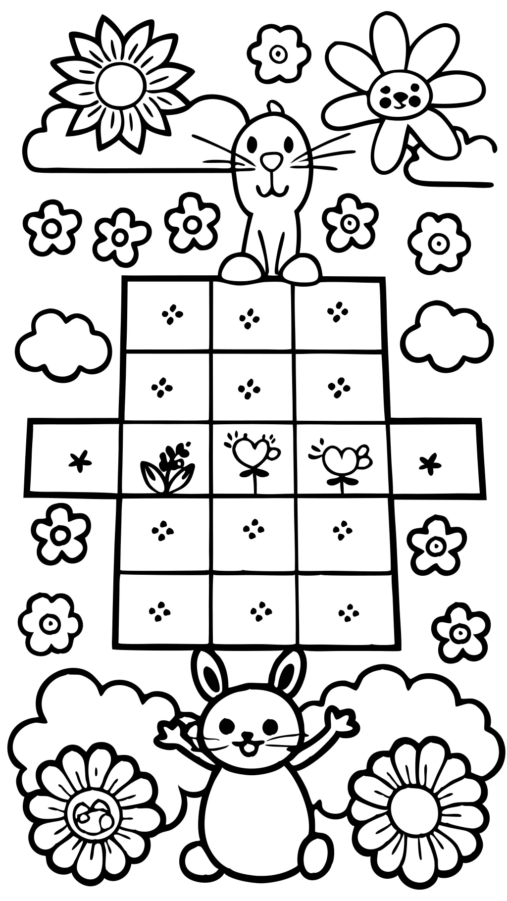 hoppy hopscotch coloring page